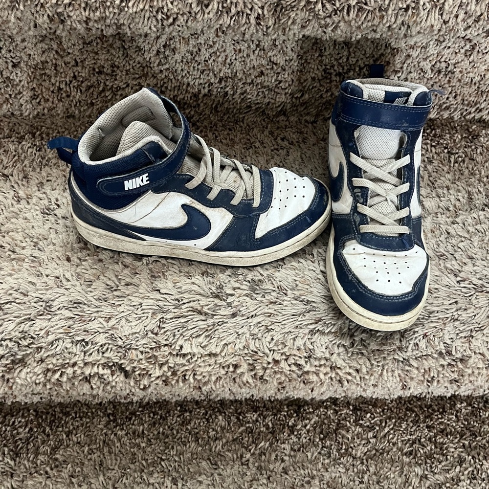 Nike Kids High-Top Sneakers - Navy and White